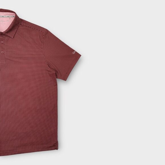 Walter Hagen Golf Polo Shirt Mens Large Micro Check Performance Stretch Preppy - Picture 5 of 15